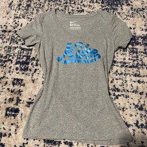 Nike Gray T-Shirt with Blue Script Logo